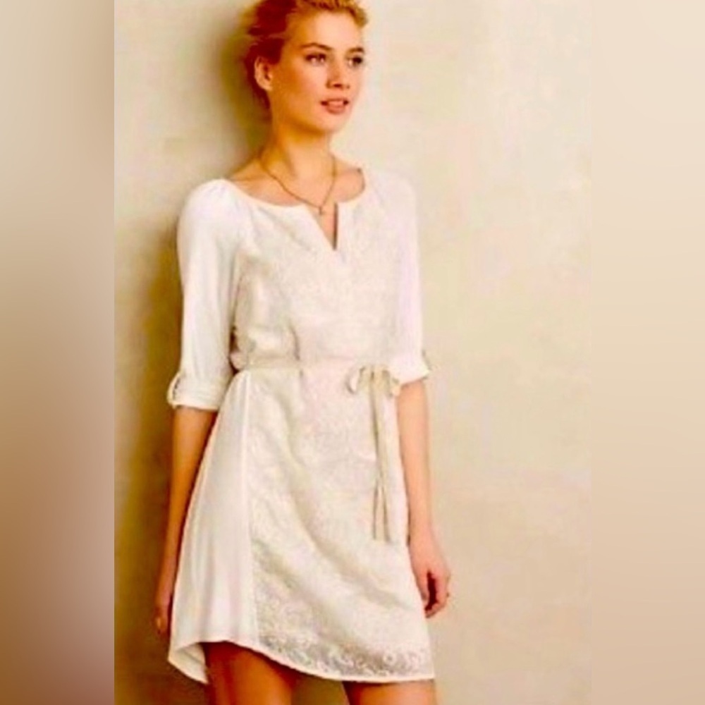 Anthropologie Tiny Embroidered Shirt Dress – Size Small – Boho Chic Style